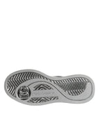 Dolce & Gabbana – Silver & White Leather Low Top Sneakers