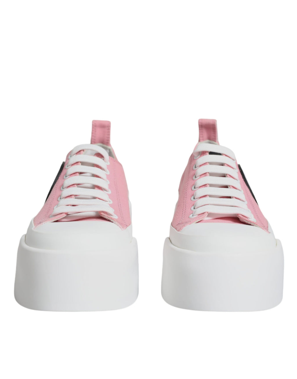 Dolce & Gabbana – Pink & White Canvas Logo Sneakers