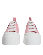 Dolce & Gabbana – Pink & White Canvas Logo Sneakers