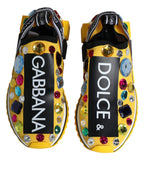 Dolce & Gabbana - Yellow Sorrento Crystals Low Top Sneakers