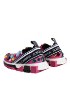 Dolce & Gabbana - Pink Sorrento Crystals Low Top Sneakers