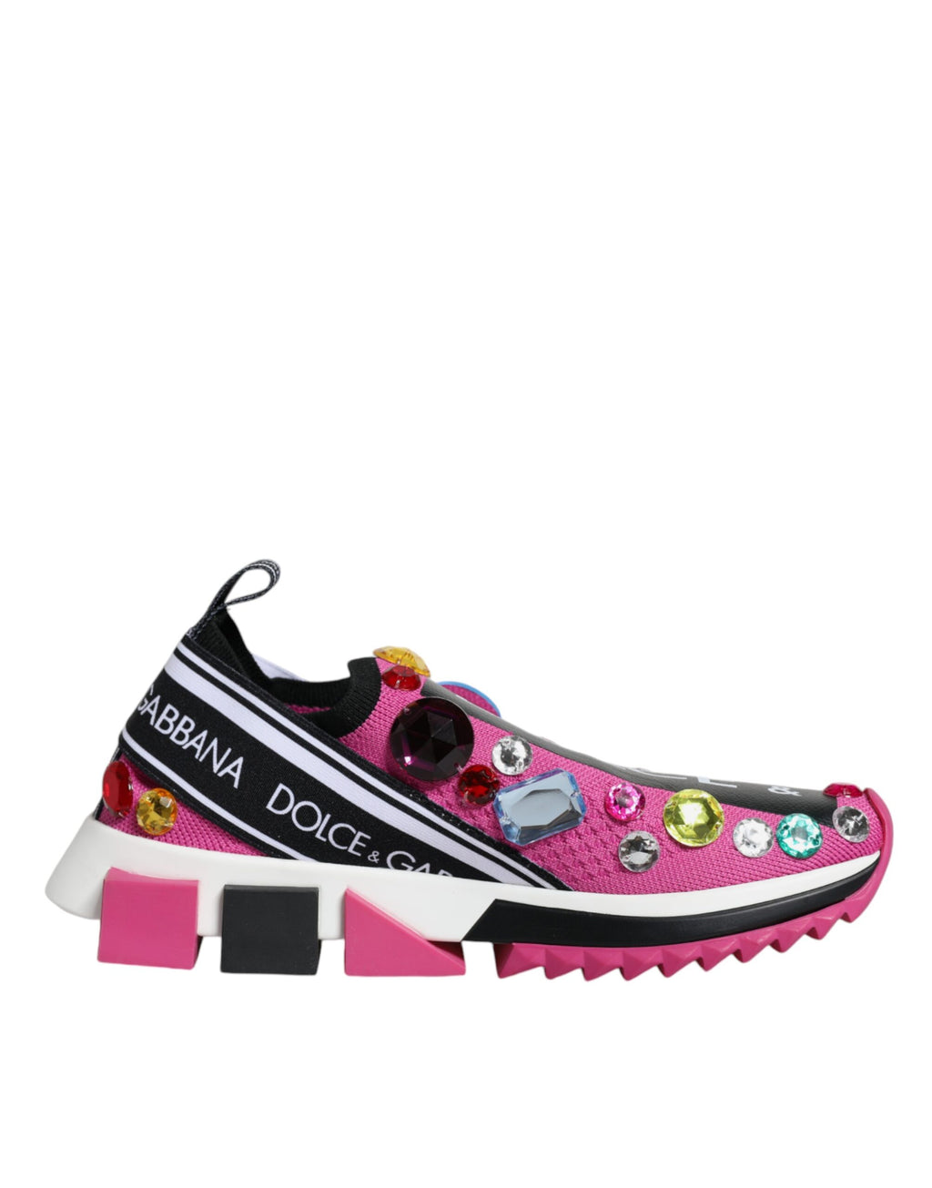 Dolce & Gabbana - Pink Sorrento Crystals Low Top Sneakers
