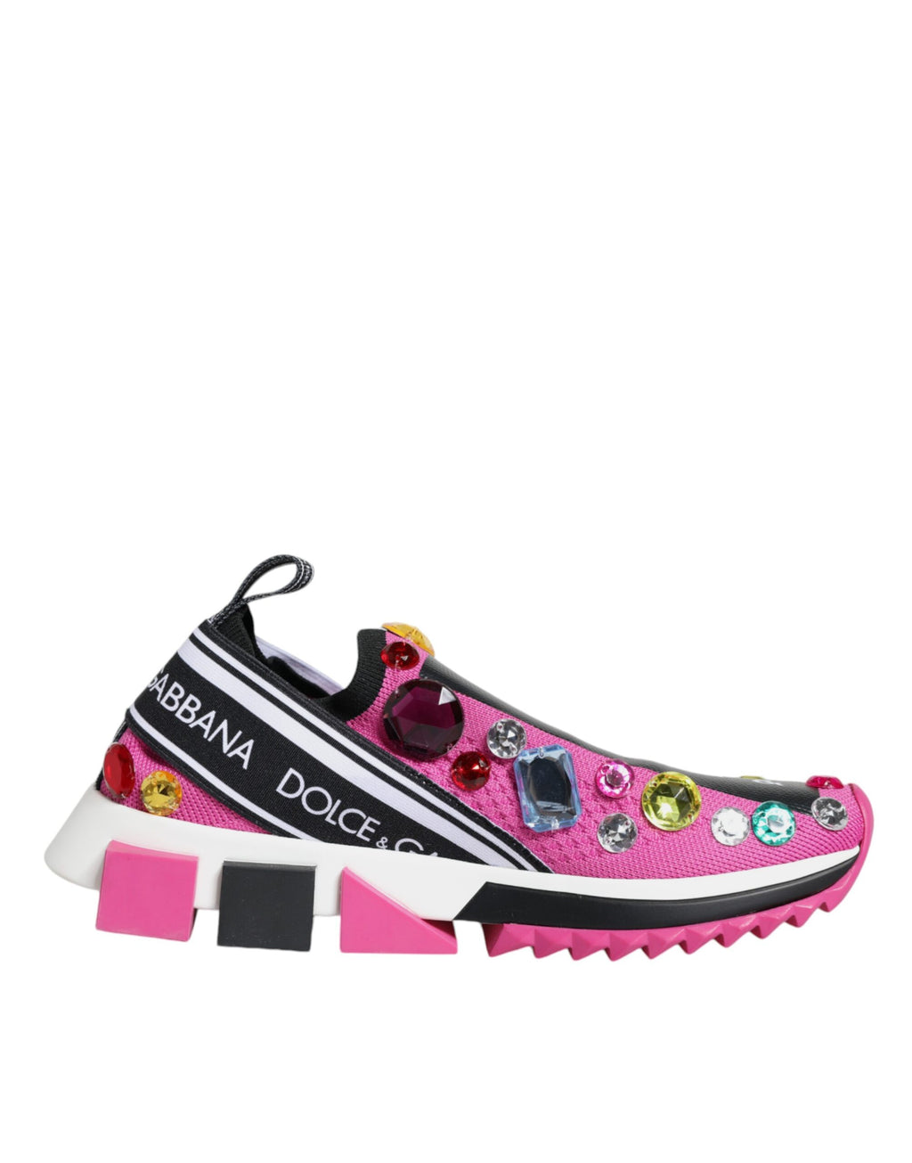 Dolce & Gabbana - Pink Sorrento Crystals Low Top Sneakers