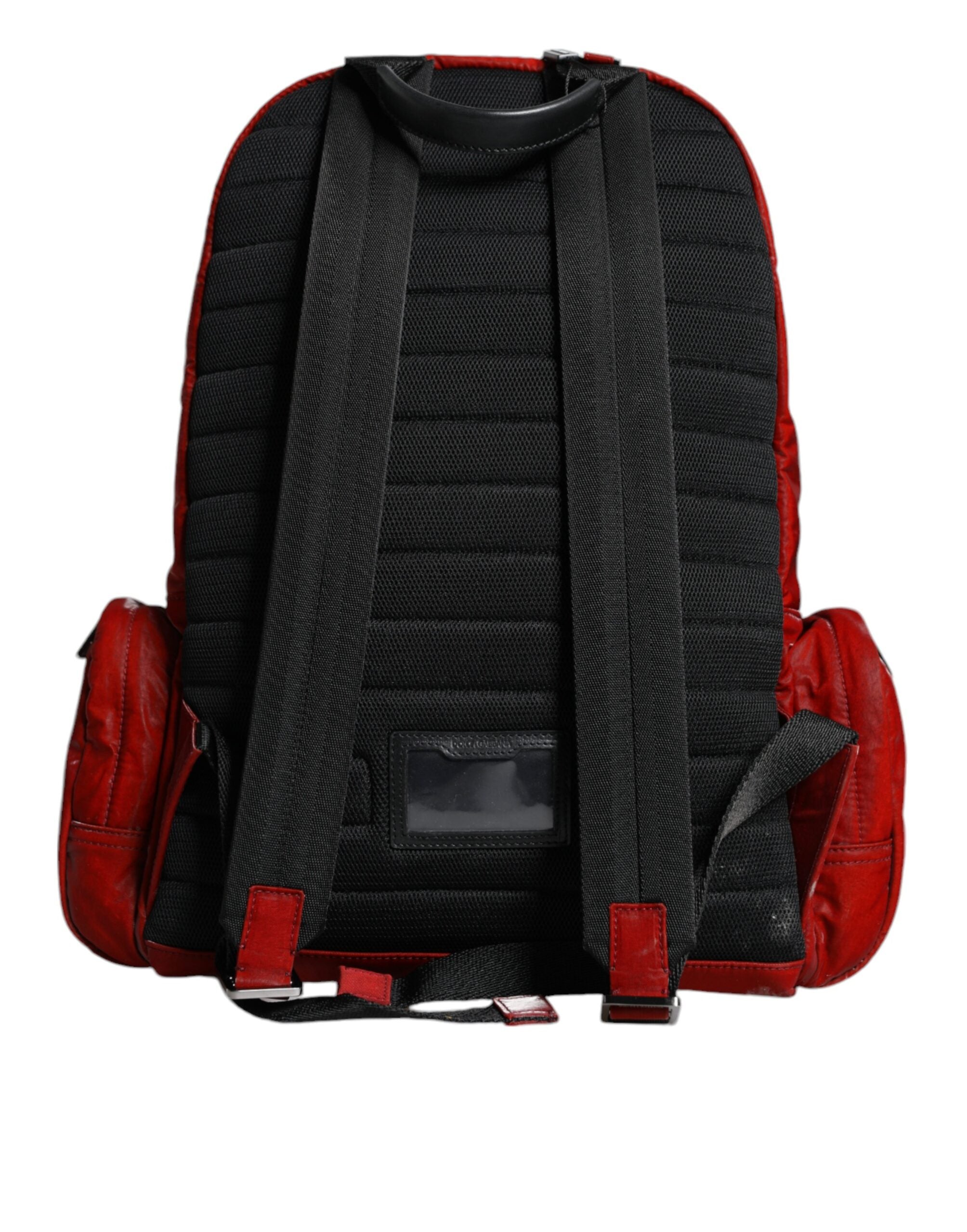 Dolce & Gabbana – Red Patent Leather Logo Plaque Backpack