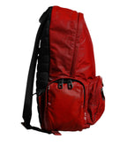 Dolce & Gabbana – Red Patent Leather Logo Plaque Backpack
