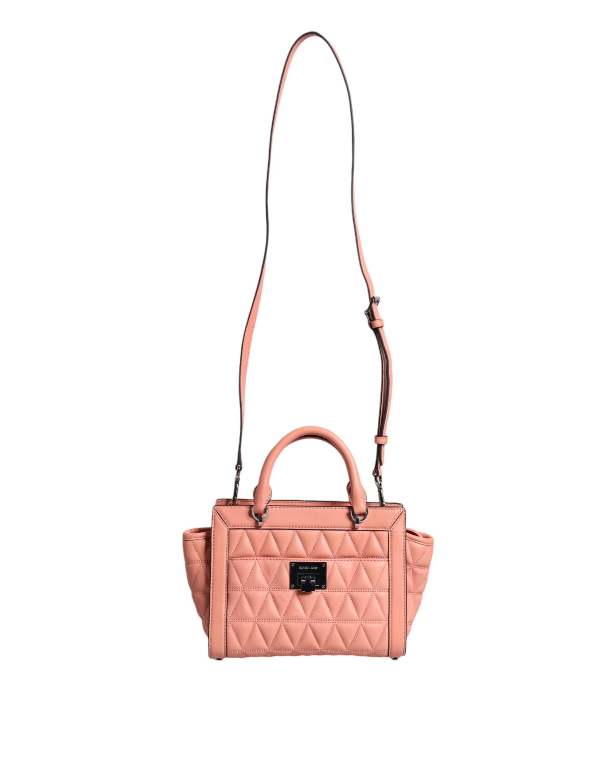 Michael Kors - Peach Quilted Leather Logo Crossbody