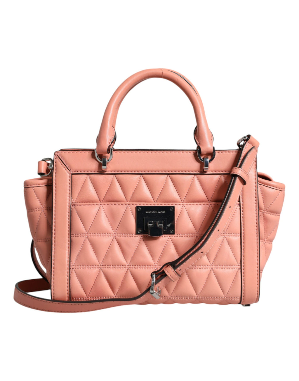 Michael Kors - Peach Quilted Leather Logo Crossbody