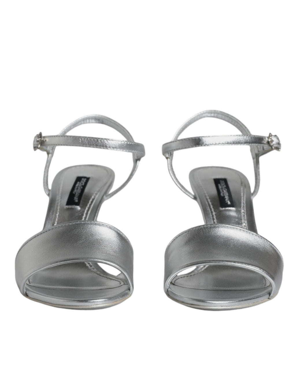 Dolce & Gabbana – Silver Keira Ankle Strap Heels Sandals