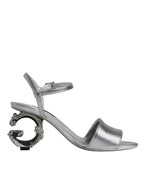 Dolce & Gabbana – Silver Keira Ankle Strap Heels Sandals