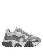 Versace - Grey Leather Neoprene Chunky Low Top Squalo Sneakers