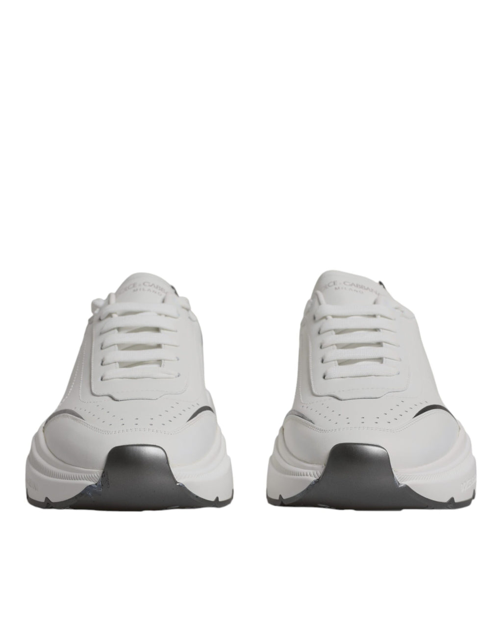 Dolce & Gabbana - White Silver DAYMASTER Leather Sneakers