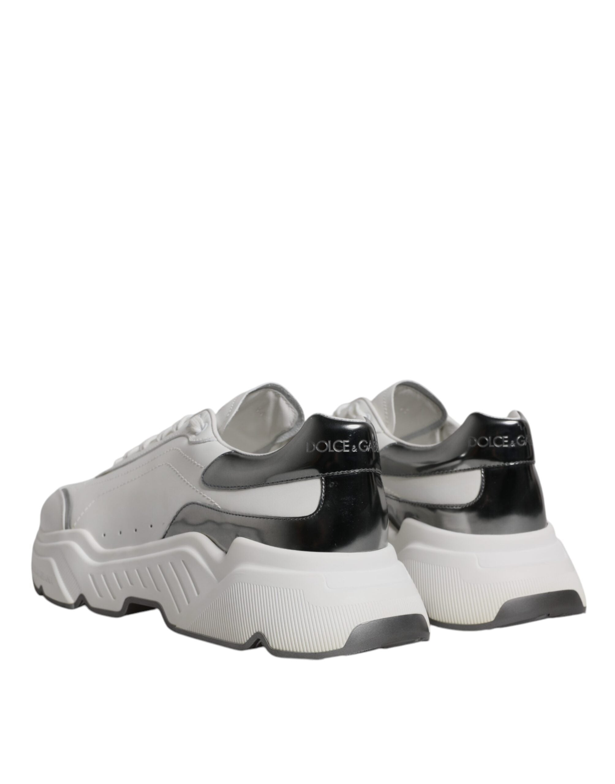 Dolce & Gabbana - White Silver DAYMASTER Leather Sneakers