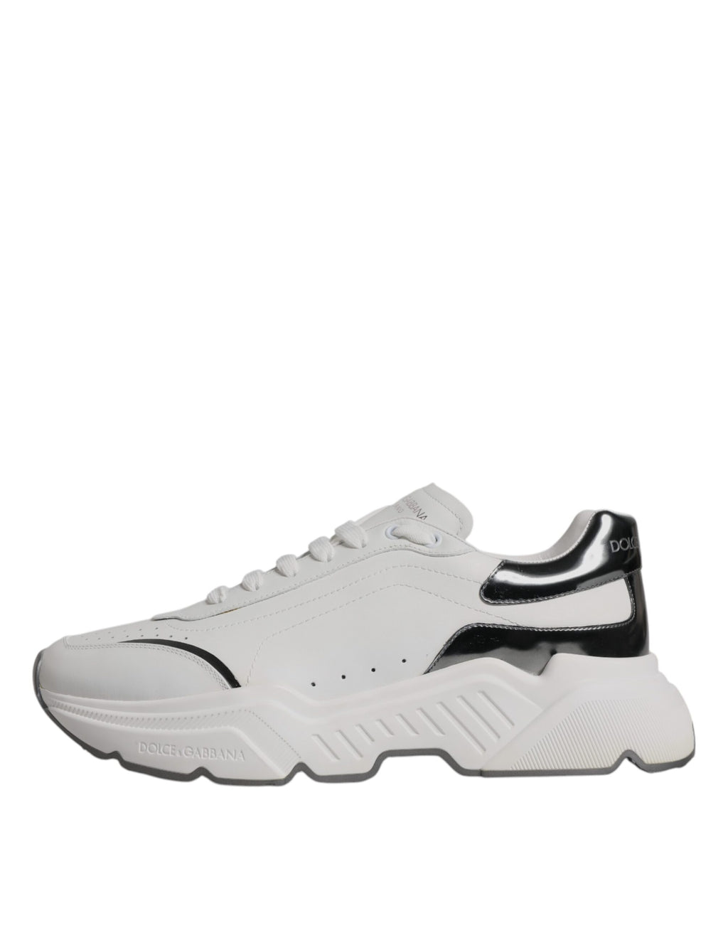 Dolce & Gabbana - White Silver DAYMASTER Leather Sneakers