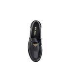 Prada – Black Leather Logo Loafers