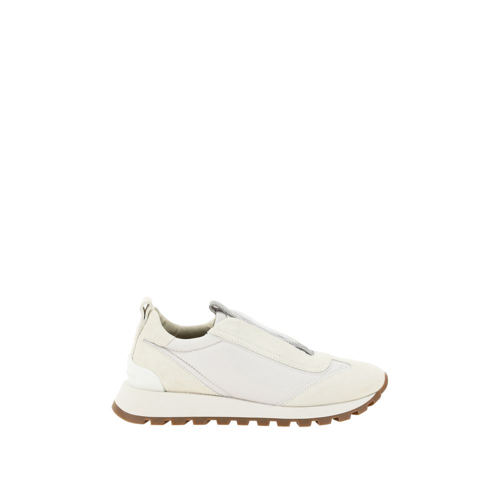 Brunello Cucinelli – Slip-On Sneakers with Jewel Detail
