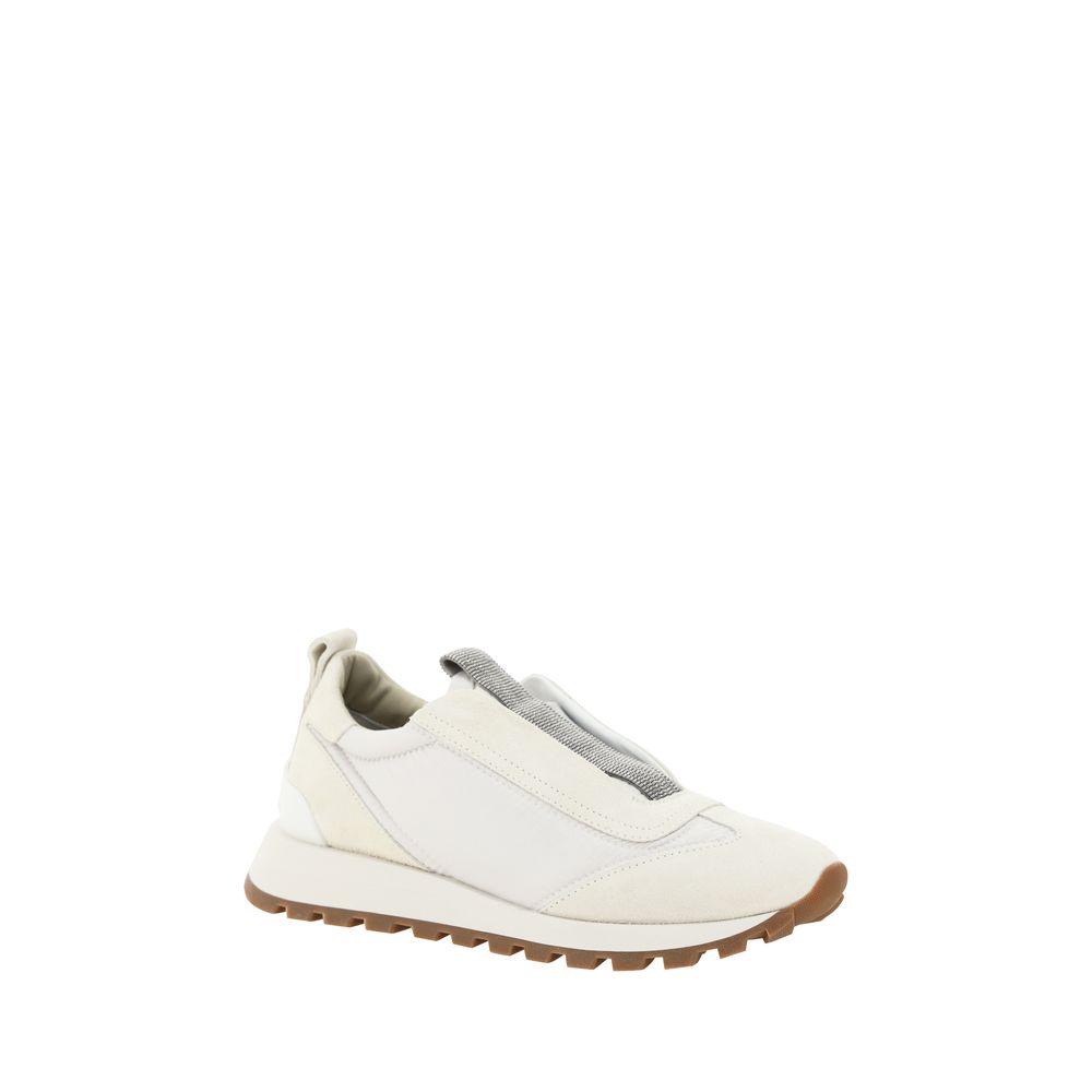Brunello Cucinelli – Slip-On Sneakers with Jewel Detail