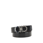 Ferragamo – Black Reversible Gancini Leather Belt