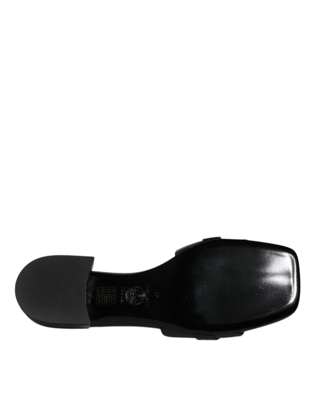 Versace – Black Leather Slip-On Sandals