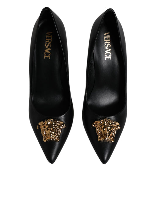 Versace – Black Calf Leather High Heel