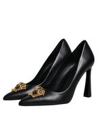 Versace – Black Calf Leather High Heel