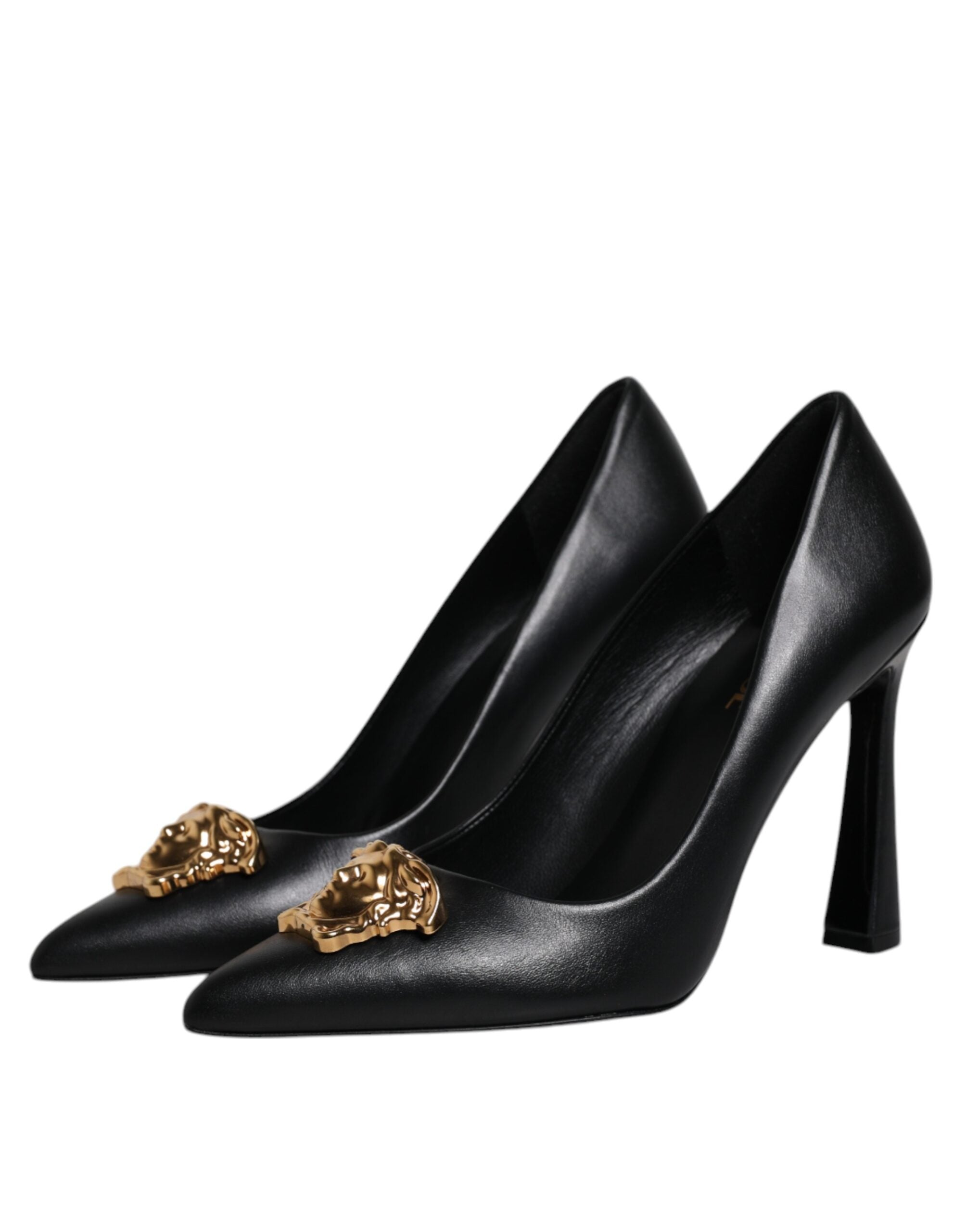 Versace – Black Calf Leather High Heel