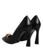 Versace – Black Calf Leather High Heel