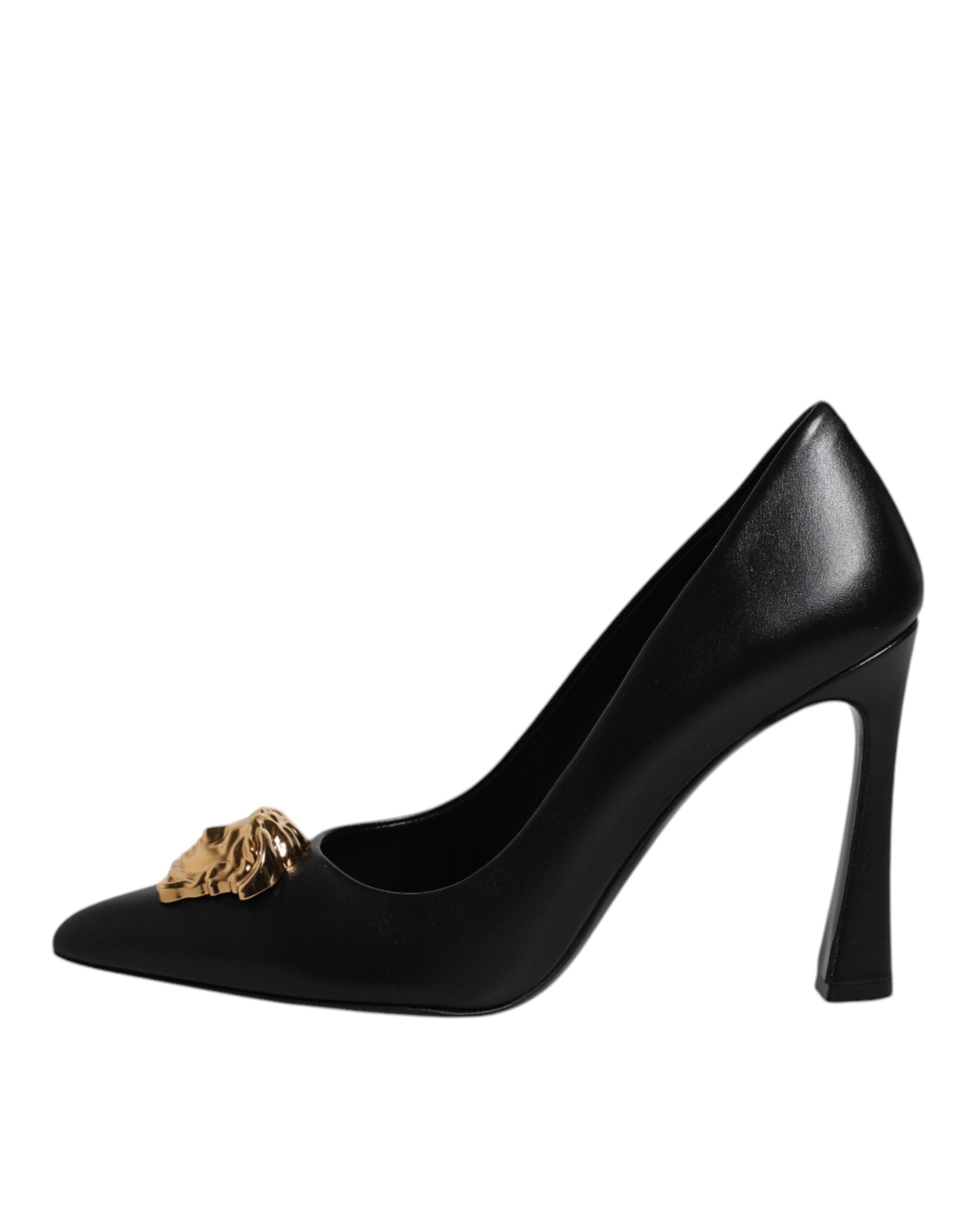 Versace – Black Calf Leather High Heel