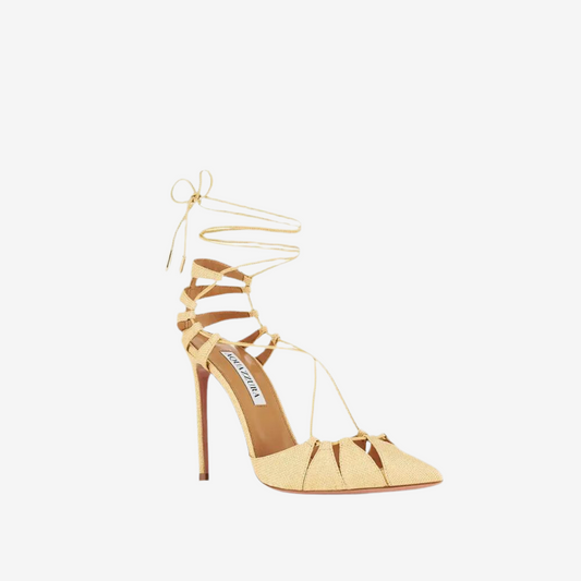 Aquazzura – Bellissima Raffia Stiletto Sandals