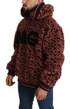Dolce & Gabbana - Red Beige Wool Oversize Hooded Pullover Sweater