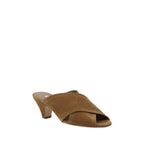 Casadei – Brown Suede Leather Kitten Heel Sandals