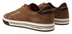 Dolce & Gabbana - Brown Suede Logo Low Top Sneakers