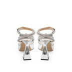 Mach & Mach – Elegant Silver Leather Platforms