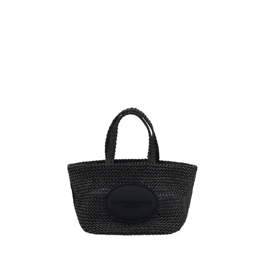 Alexander Wang – Punch Small Raffia Handbag Black