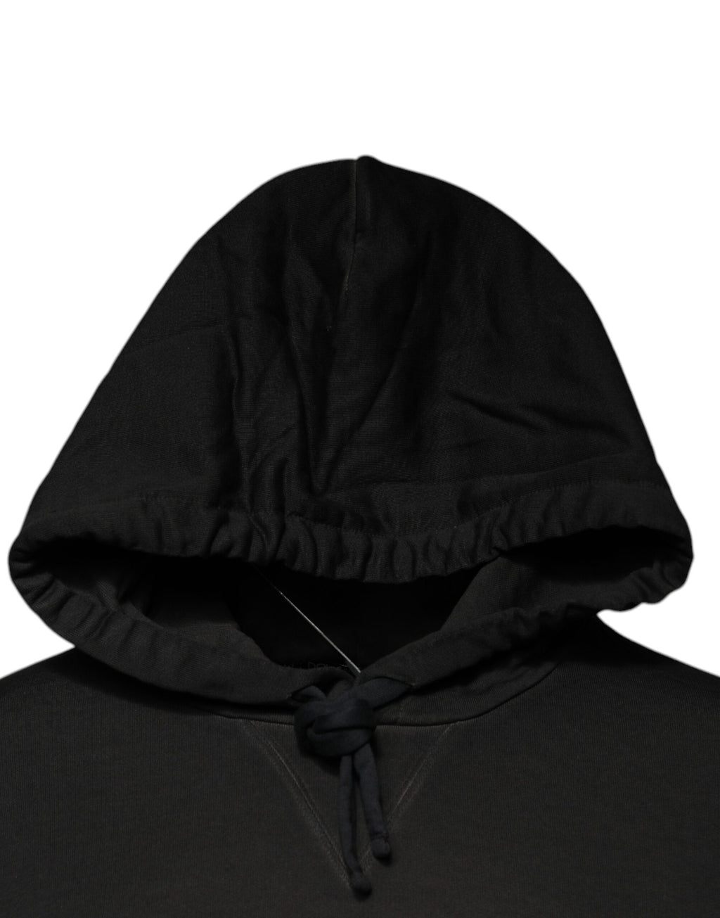 Dolce & Gabbana - Black Cotton Hooded DG Shield Pullover Sweater