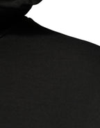 Dolce & Gabbana - Black Cotton Hooded DG Shield Pullover Sweater