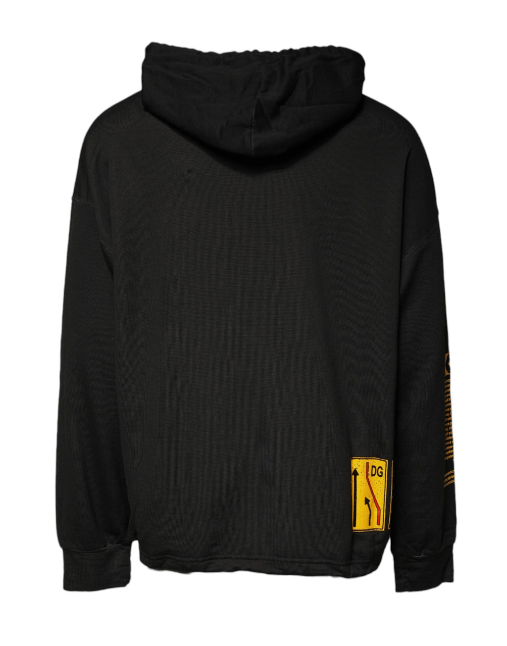Dolce & Gabbana - Black Cotton Hooded DG Shield Pullover Sweater