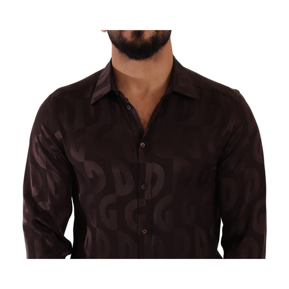 Dolce & Gabbana - Bordeaux Silk Dress Shirt