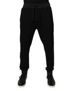 Dolce & Gabbana - Black Logo Men Jogger Cotton Sweatpants Pants