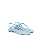 Miu Miu – Blue Patent Leather Flip-Flop Sandals
