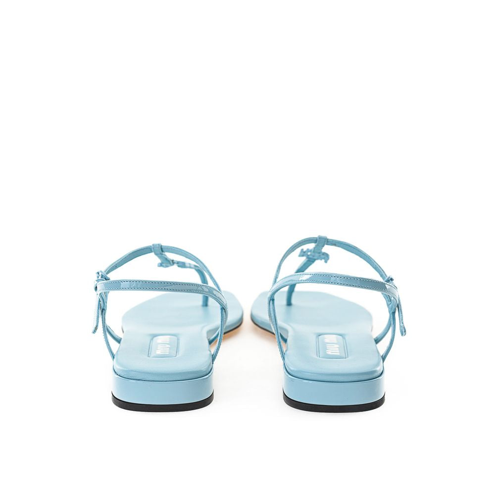 Miu Miu – Blue Patent Leather Flip-Flop Sandals