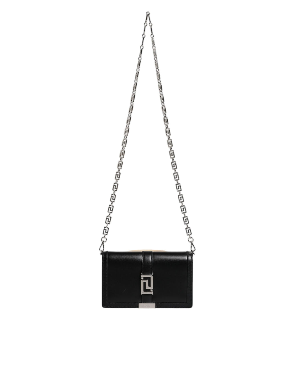 Versace – Black Leather Chain Strap Crossbody Bag