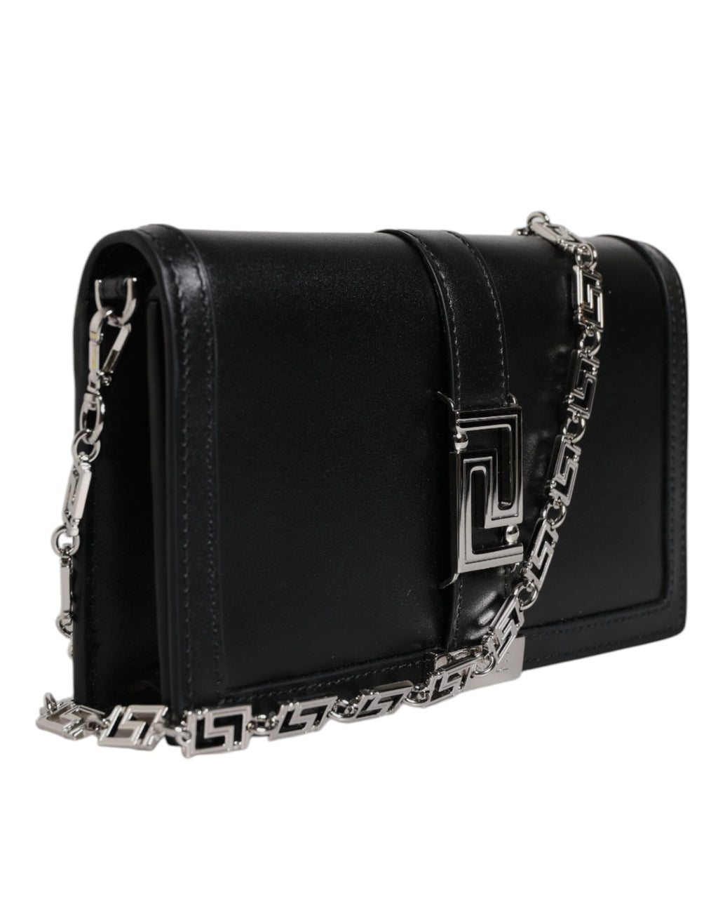 Versace – Black Leather Chain Strap Crossbody Bag