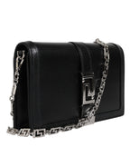 Versace – Black Leather Chain Strap Crossbody Bag