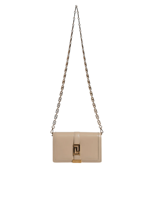 Versace – Mini Beige Calf Leather Crossbody Wallet Bag