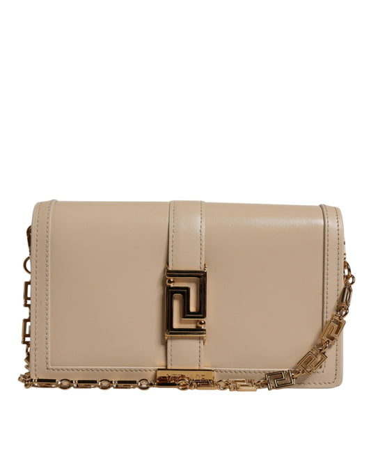 Versace – Mini Beige Calf Leather Crossbody Wallet Bag