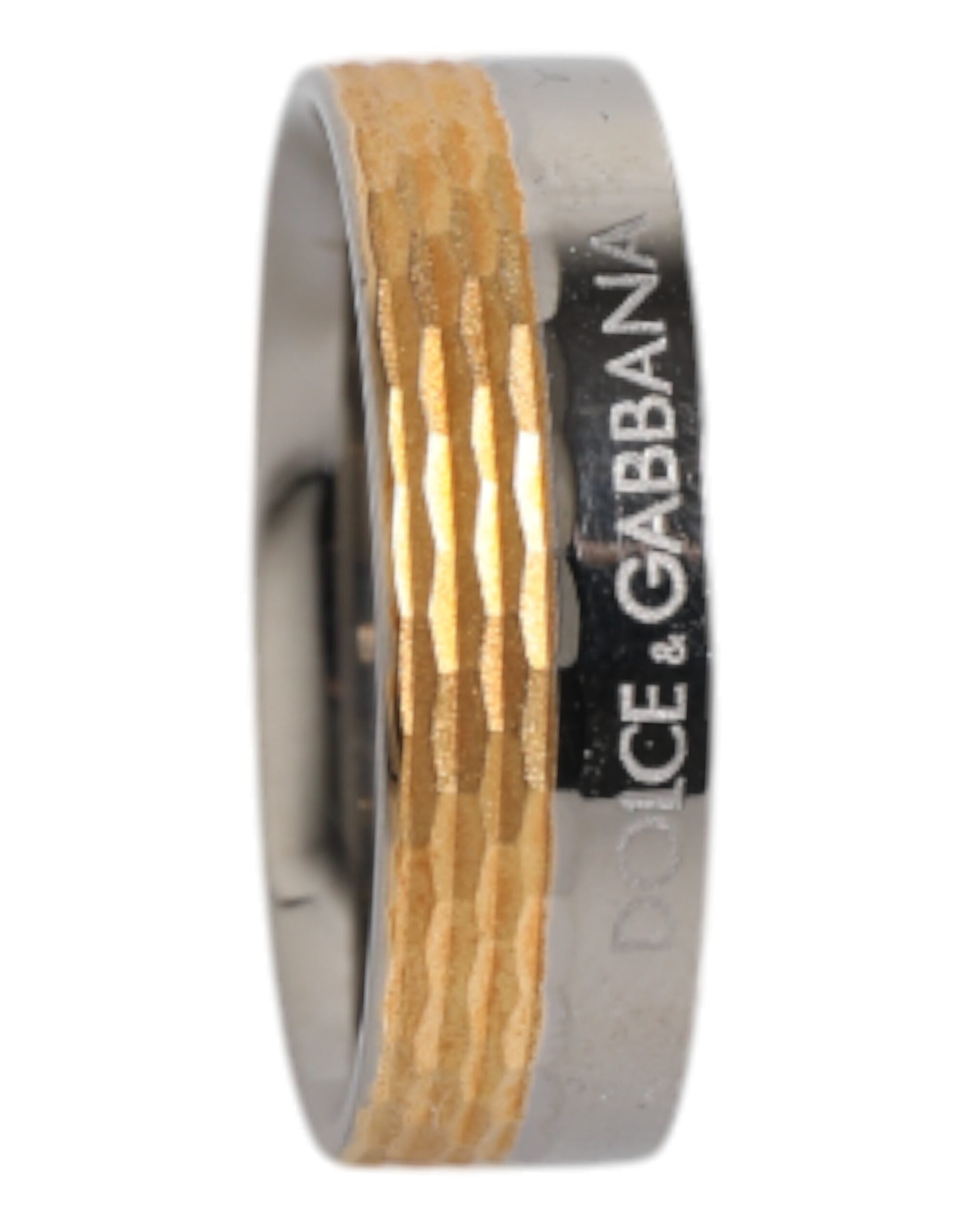 Dolce & Gabbana - Gold Silver Tone Real Brass DG Logo Ring