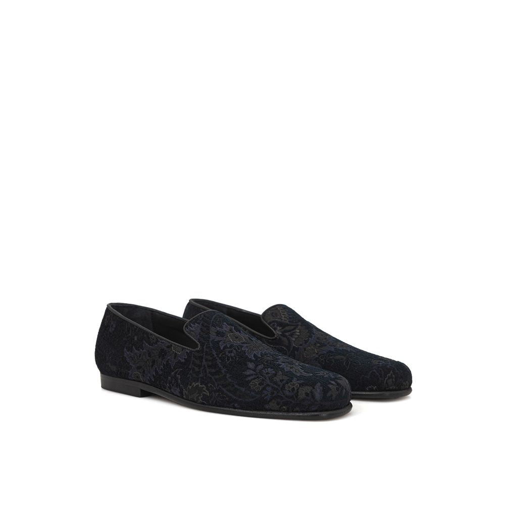 Etro - Blue Leather Slip-On Loafer