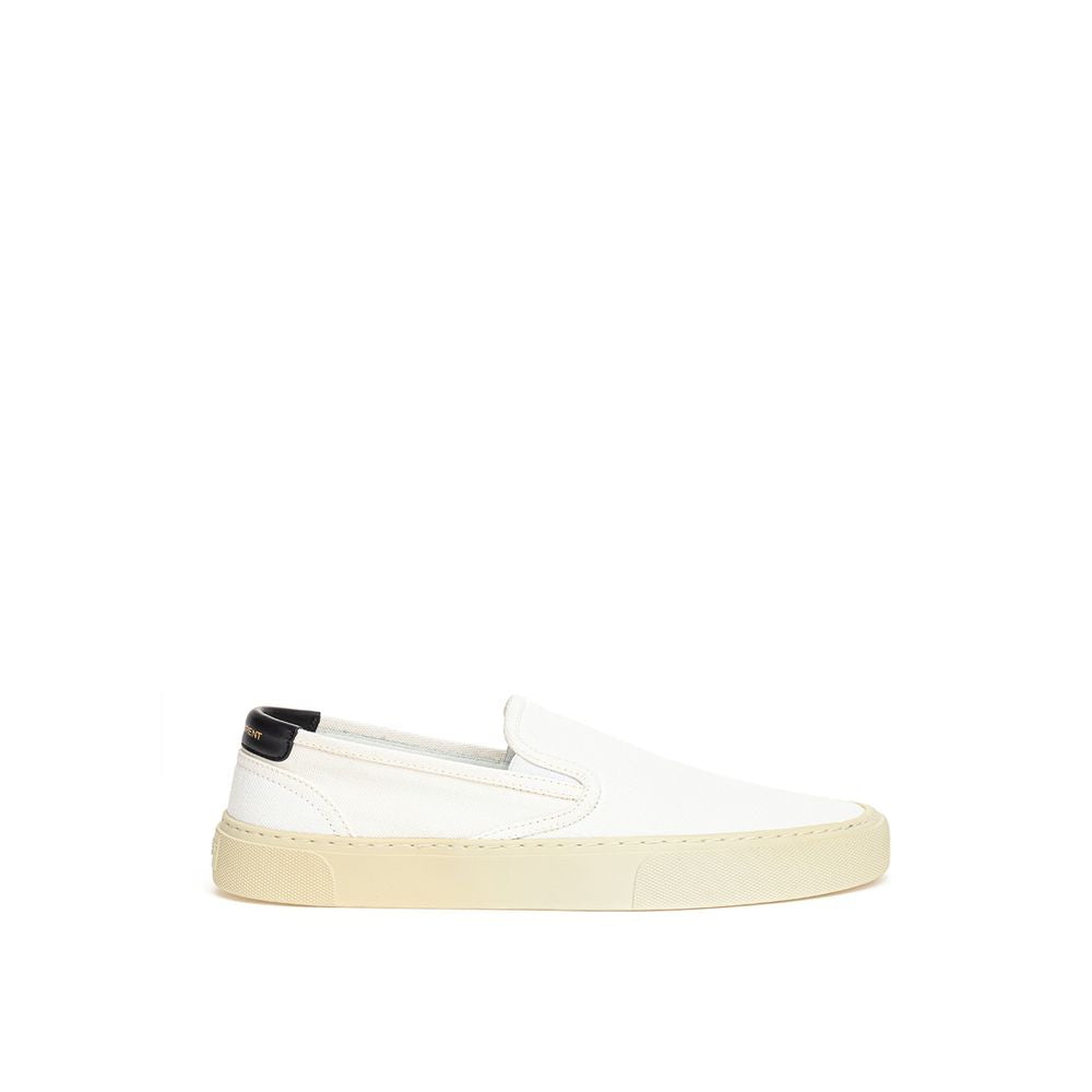 Saint Laurent – White Venice Cotton Slip-On Sneakers