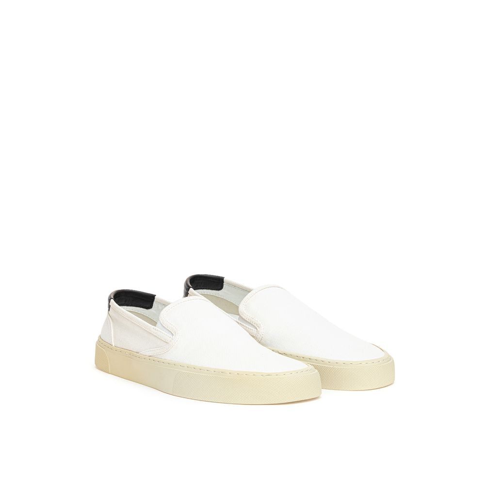 Saint Laurent – White Venice Cotton Slip-On Sneakers