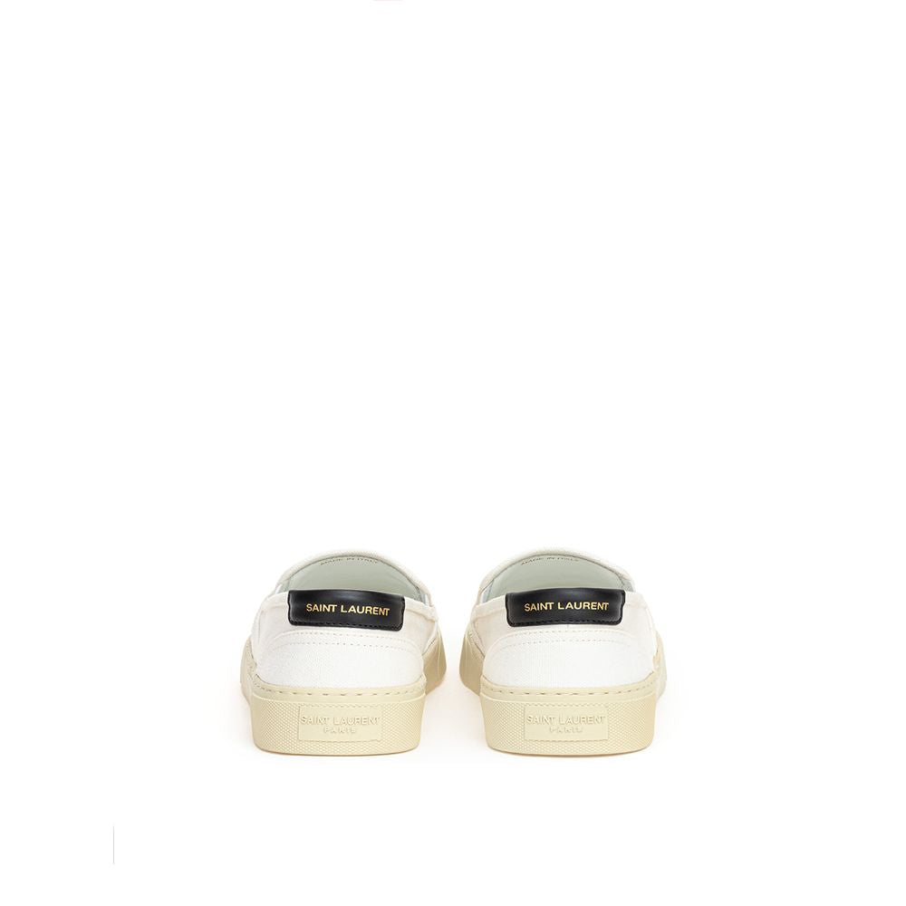 Saint Laurent – White Venice Cotton Slip-On Sneakers